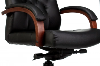 Кресло руководителя Бюрократ T-9928WALNUT, обивка: кожа, цвет: черный (T-9928WALNUT/BLACK)