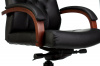 Кресло руководителя Бюрократ T-9928WALNUT, обивка: кожа, цвет: черный (T-9928WALNUT/BLACK) от магазина Buro.store