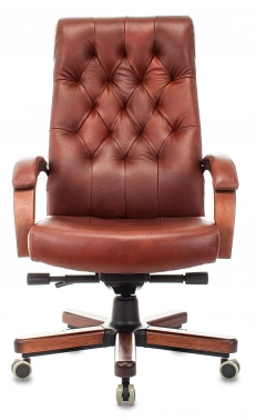 Кресло руководителя Бюрократ T-9928WALNUT, обивка: кожа, цвет: светло-коричневый (T-9928WALNUT/CHOK)