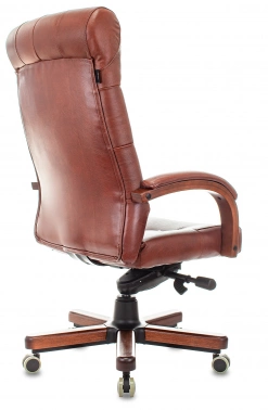 Кресло руководителя Бюрократ T-9928WALNUT, обивка: кожа, цвет: светло-коричневый (T-9928WALNUT/CHOK)