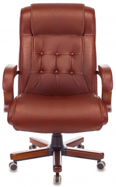 Кресло руководителя Бюрократ T-9926WALNUT, обивка: кожа, цвет: светло-коричневый (T-9926WALNUT/CHOK)