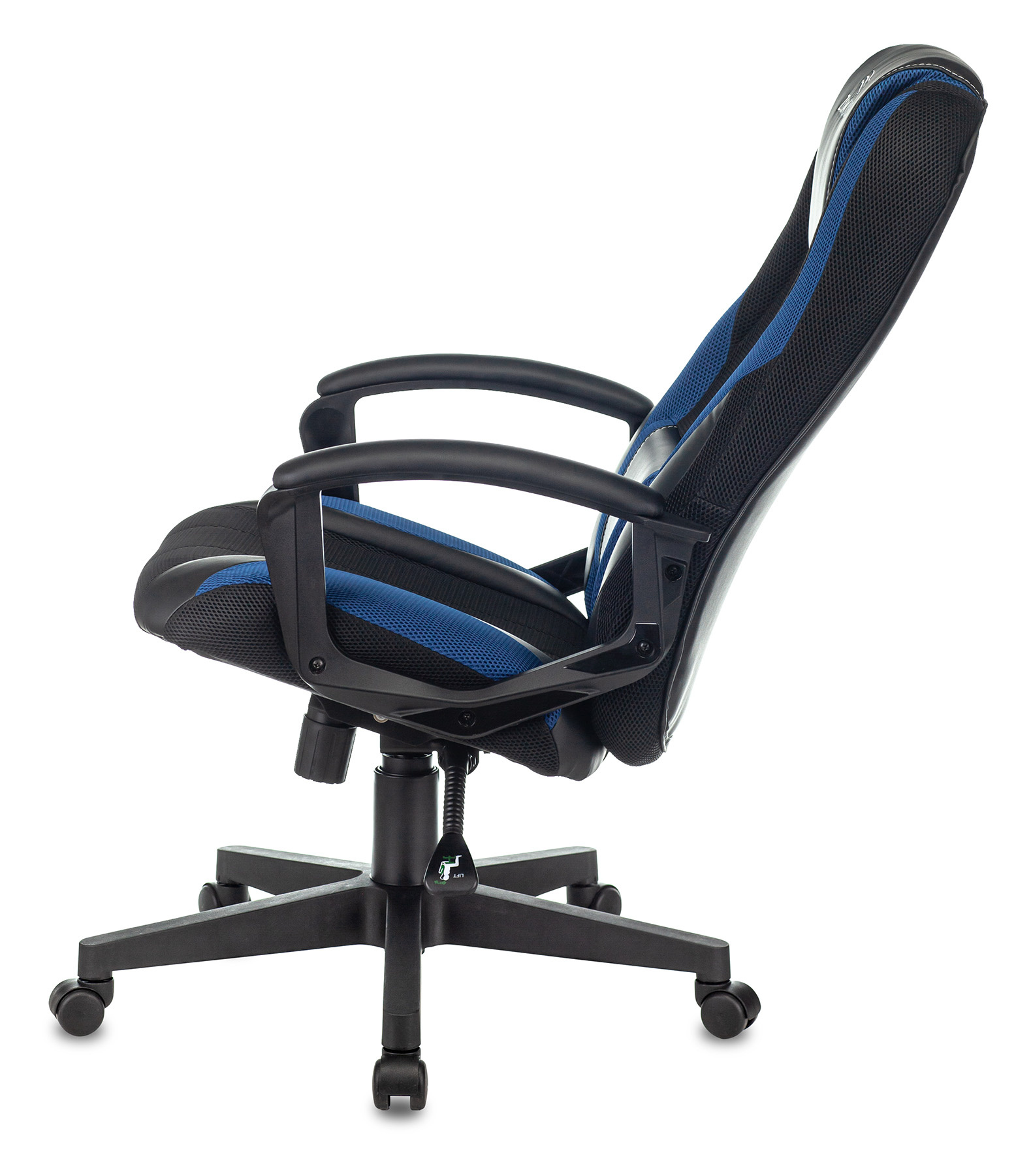 Кресло игровое Zombie 9, обивка: ткань/экокожа, цвет: черный/синий (ZOMBIE 9 BLUE) от магазина Buro.store