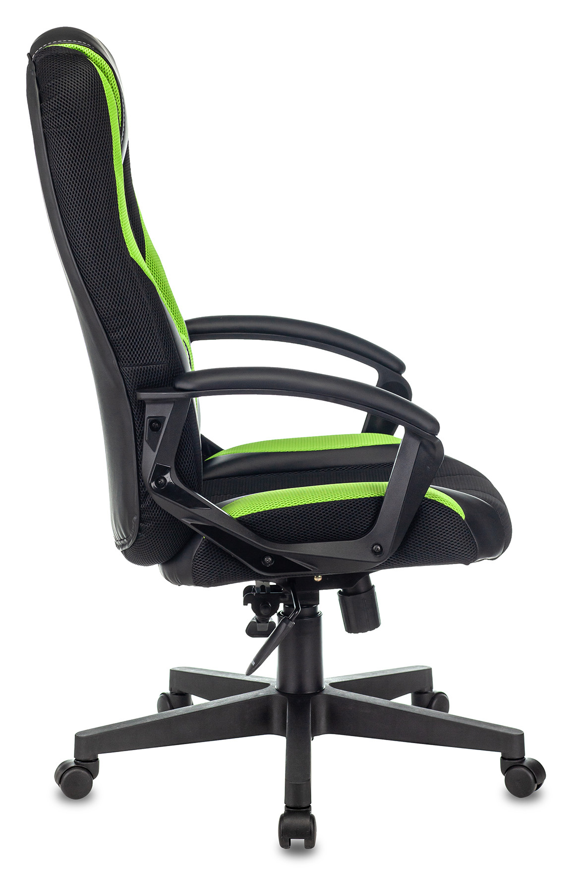 Кресло игровое Zombie 9, обивка: ткань/экокожа, цвет: черный/салатовый (ZOMBIE 9 GREEN) от магазина Buro.store