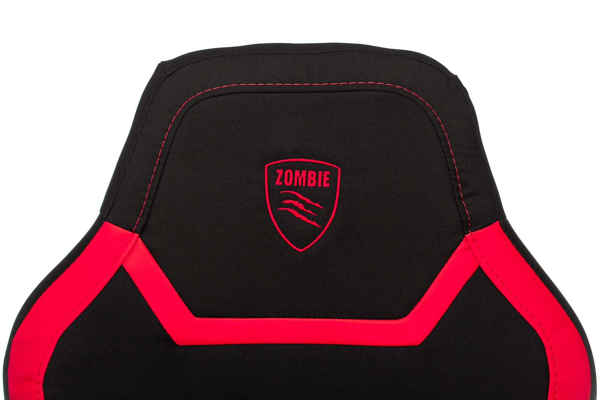Кресло игровое Zombie 10, обивка: ткань/экокожа, цвет: черный/красный (ZOMBIE 10 RED) от магазина Buro.store