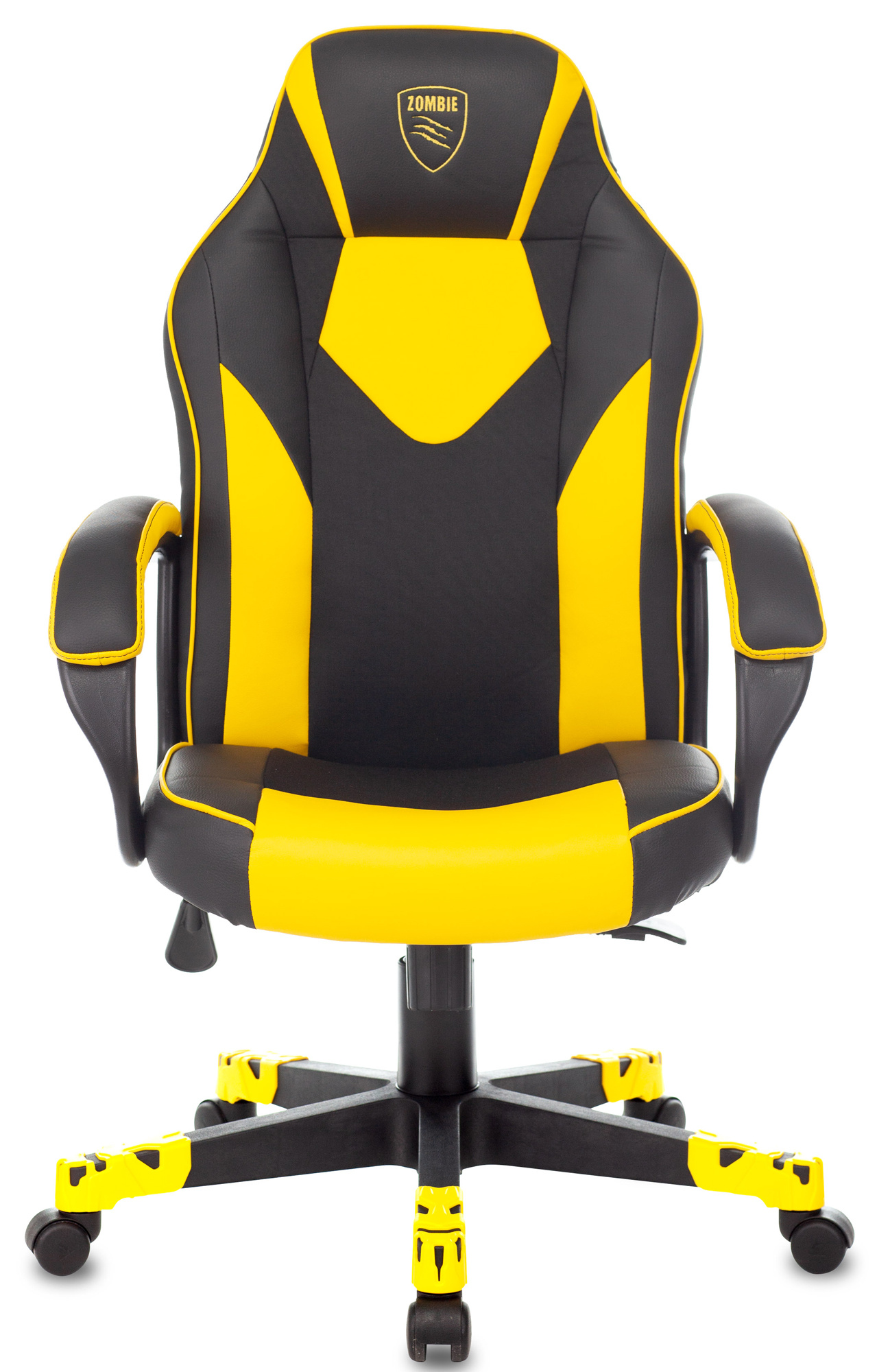 Кресло игровое Zombie GAME 17, обивка: эко.кожа/ткань, цвет: черный/желтый (ZOMBIE GAME 17 YELL) от магазина Buro.store
