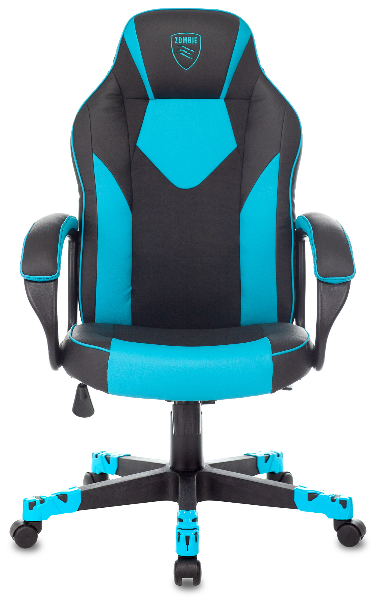 Кресло игровое Zombie GAME 17, обивка: эко.кожа/ткань, цвет: черный/синий (ZOMBIE GAME 17 BLUE) от магазина Buro.store