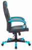 Кресло игровое Zombie GAME 17, обивка: эко.кожа/ткань, цвет: черный/синий (ZOMBIE GAME 17 BLUE) от магазина Buro.store