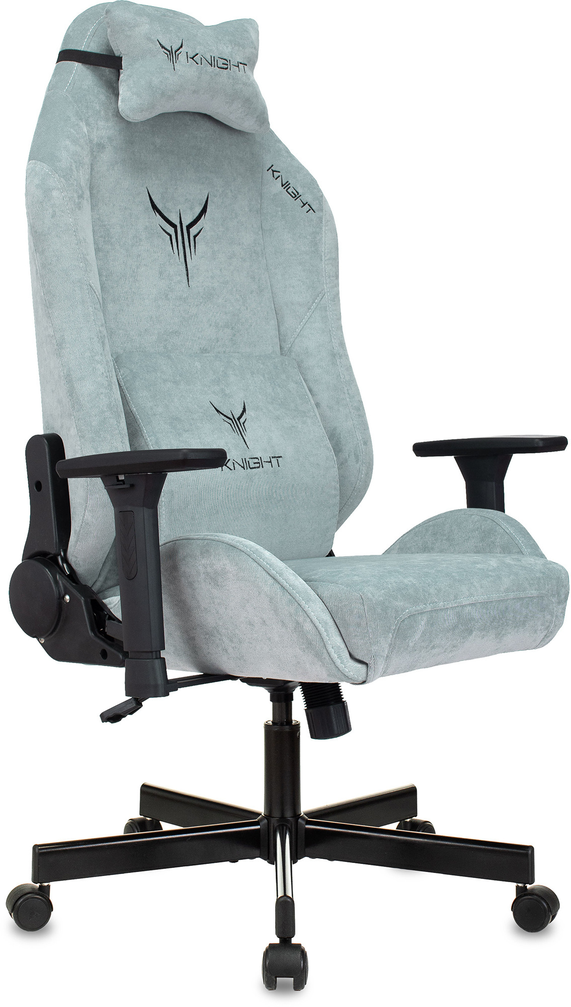 Кресло игровое Knight N1, обивка: ткань, цвет: серо-голубой (KNIGHT N1 SKY) от магазина Buro.store