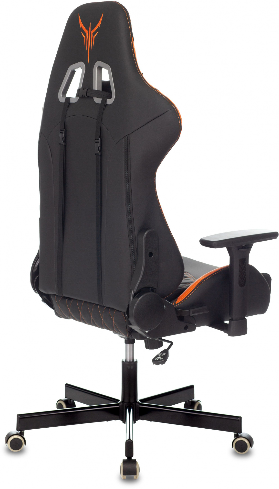 Кресло игровое Knight Armor, обивка: эко.кожа, цвет: черный/оранжевый, рисунок ромбик (KNIGHT ARMOR BO) от магазина Buro.store