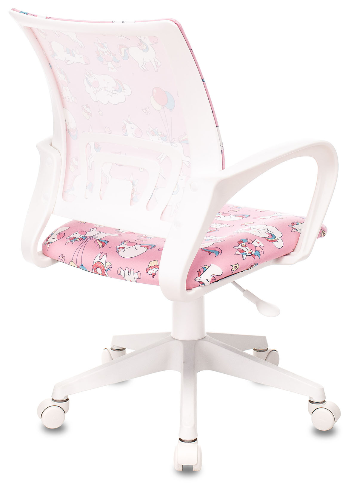 Кресло детское Бюрократ BUROKIDS 1 W, обивка: ткань, цвет: розовый, рисунок единороги (BUROKIDS 1 W-UNICORN) от магазина Buro.store