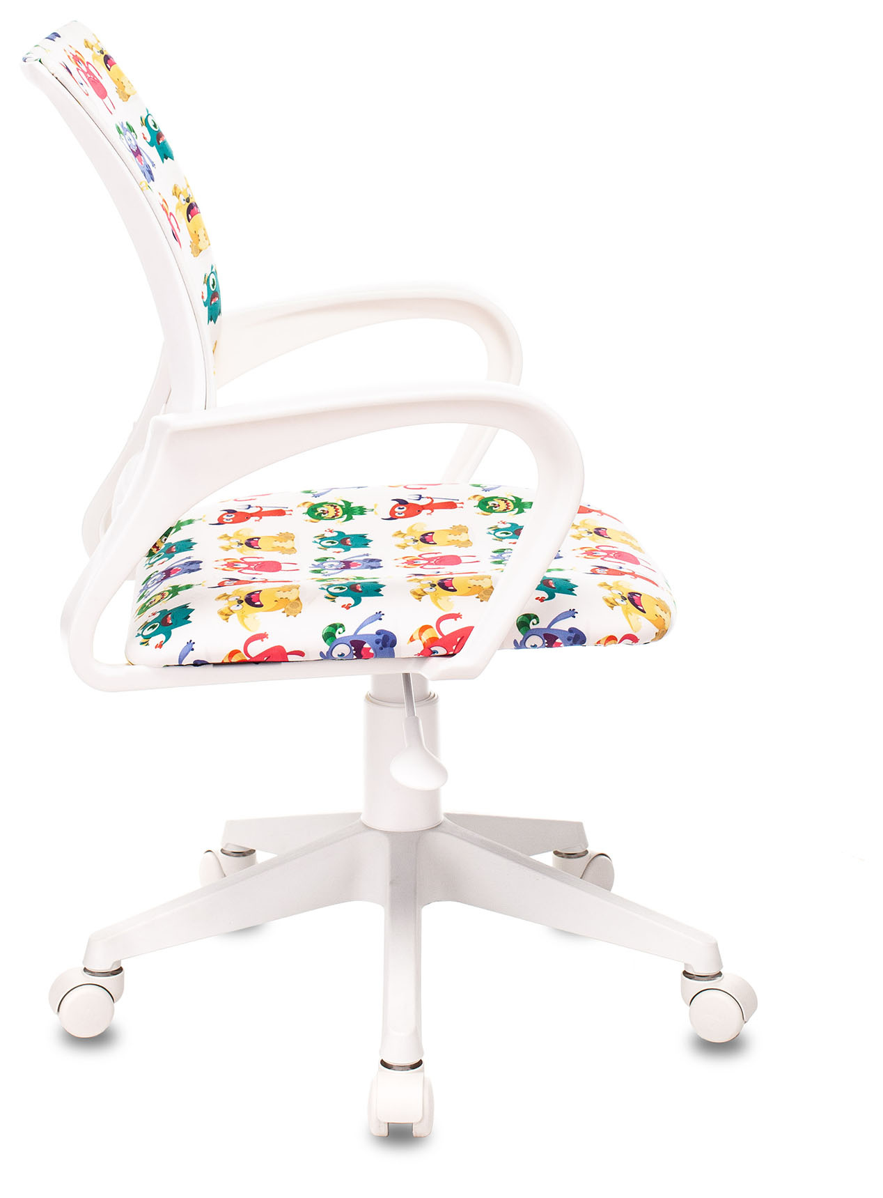 Кресло детское Бюрократ BUROKIDS 1 W, обивка: ткань, цвет: белый, рисунок монстры (BUROKIDS 1 W-MONSTER) от магазина Buro.store