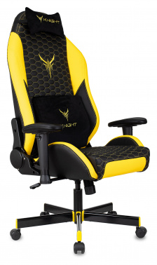 Кресло игровое Knight Neon, обивка: эко.кожа, цвет: черный/желтый, рисунок соты (KNIGHT NEON YELLOW)