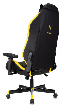 Кресло игровое Knight Neon, обивка: эко.кожа, цвет: черный/желтый, рисунок соты (KNIGHT NEON YELLOW)