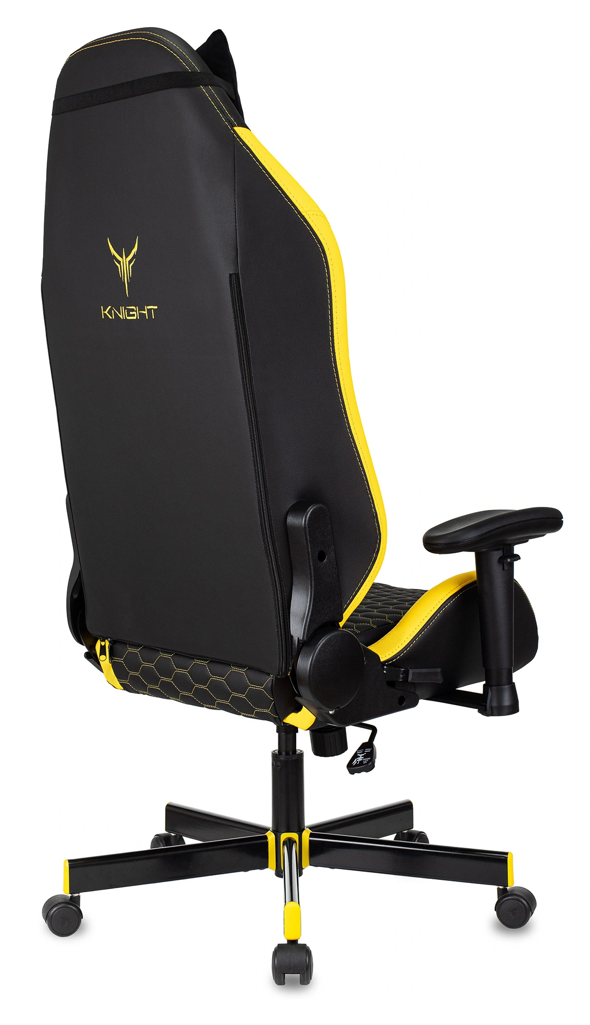 Кресло игровое Knight Neon, обивка: экокожа, цвет: черный/желтый, рисунок соты (KNIGHT NEON YELLOW) от магазина Buro.store