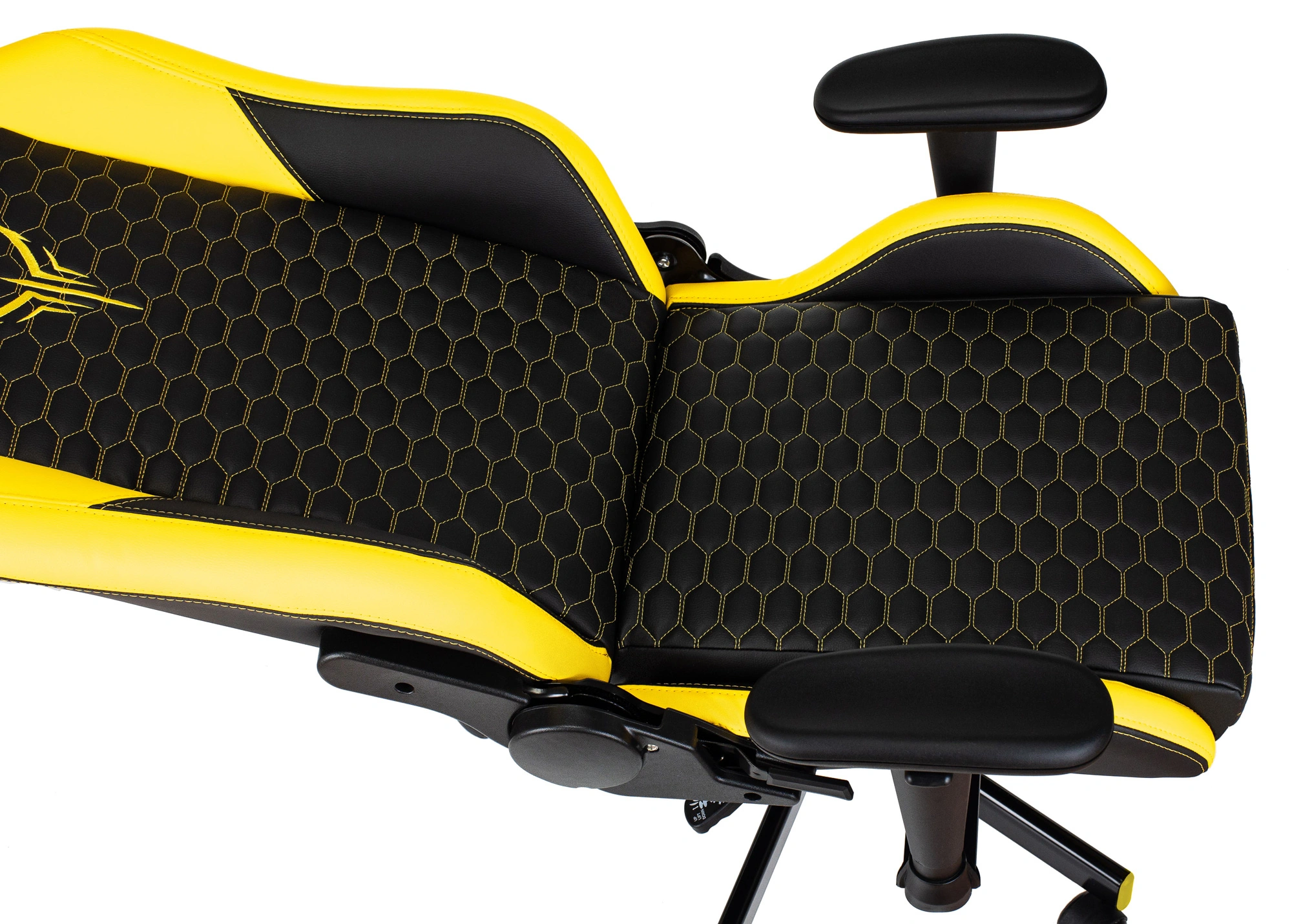 Кресло игровое Knight Neon, обивка: экокожа, цвет: черный/желтый, рисунок соты (KNIGHT NEON YELLOW) от магазина Buro.store