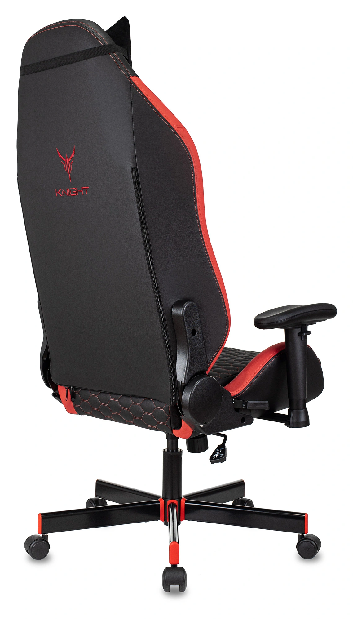 Кресло игровое Knight Neon, обивка: экокожа, цвет: черный/красный, рисунок соты (KNIGHT NEON RED) от магазина Buro.store