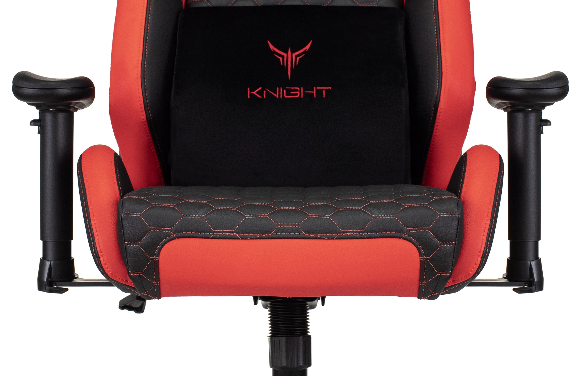 Кресло игровое Knight Neon, обивка: экокожа, цвет: черный/красный, рисунок соты (KNIGHT NEON RED) от магазина Buro.store