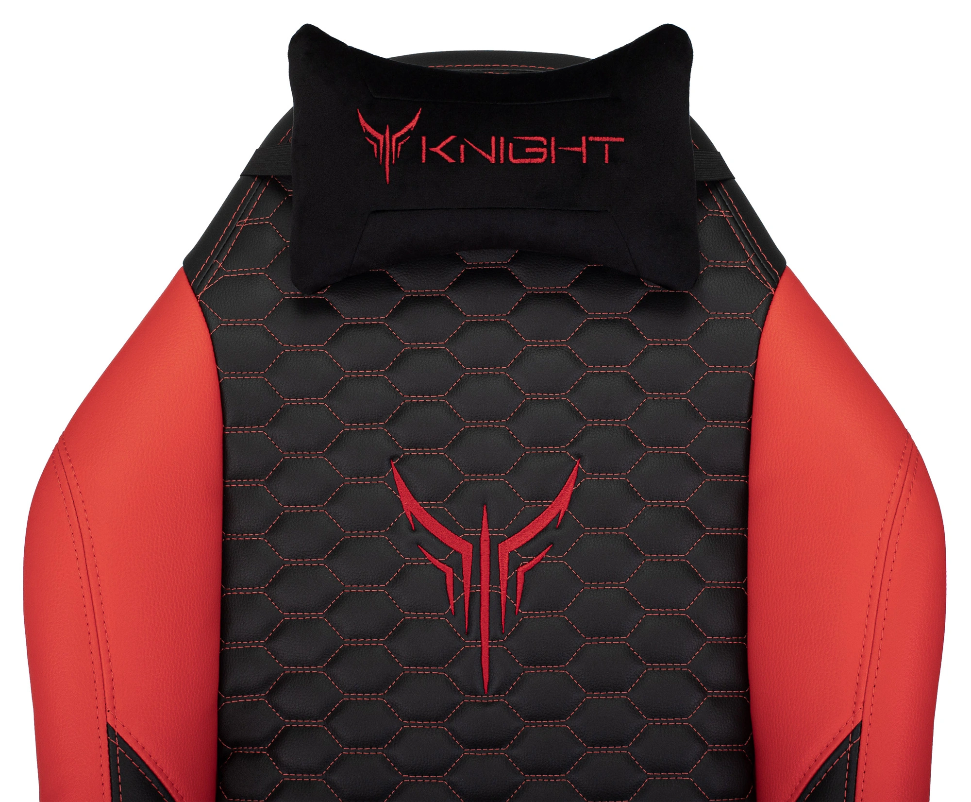 Кресло игровое Knight Neon, обивка: экокожа, цвет: черный/красный, рисунок соты (KNIGHT NEON RED) от магазина Buro.store