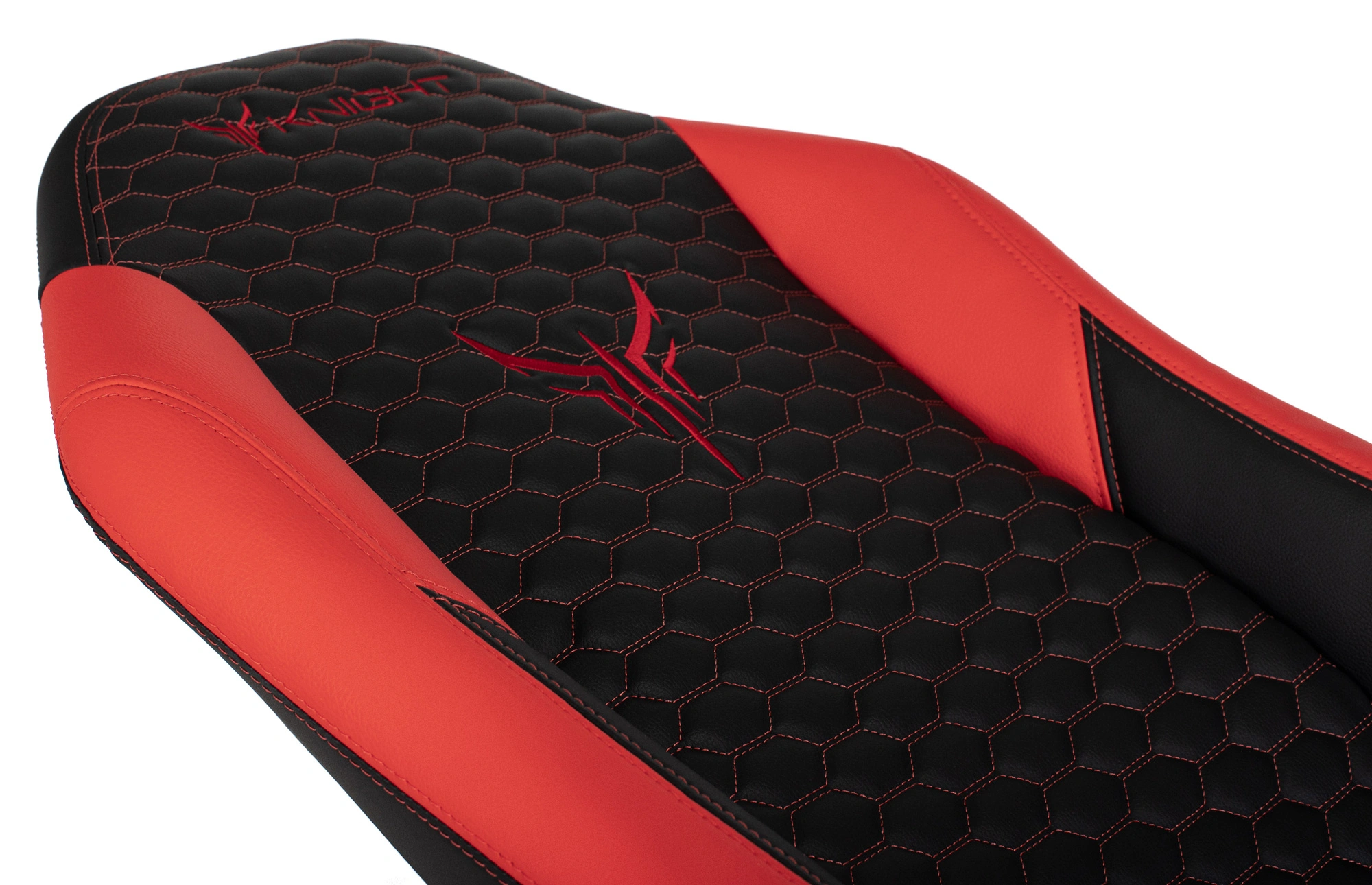 Кресло игровое Knight Neon, обивка: экокожа, цвет: черный/красный, рисунок соты (KNIGHT NEON RED) от магазина Buro.store