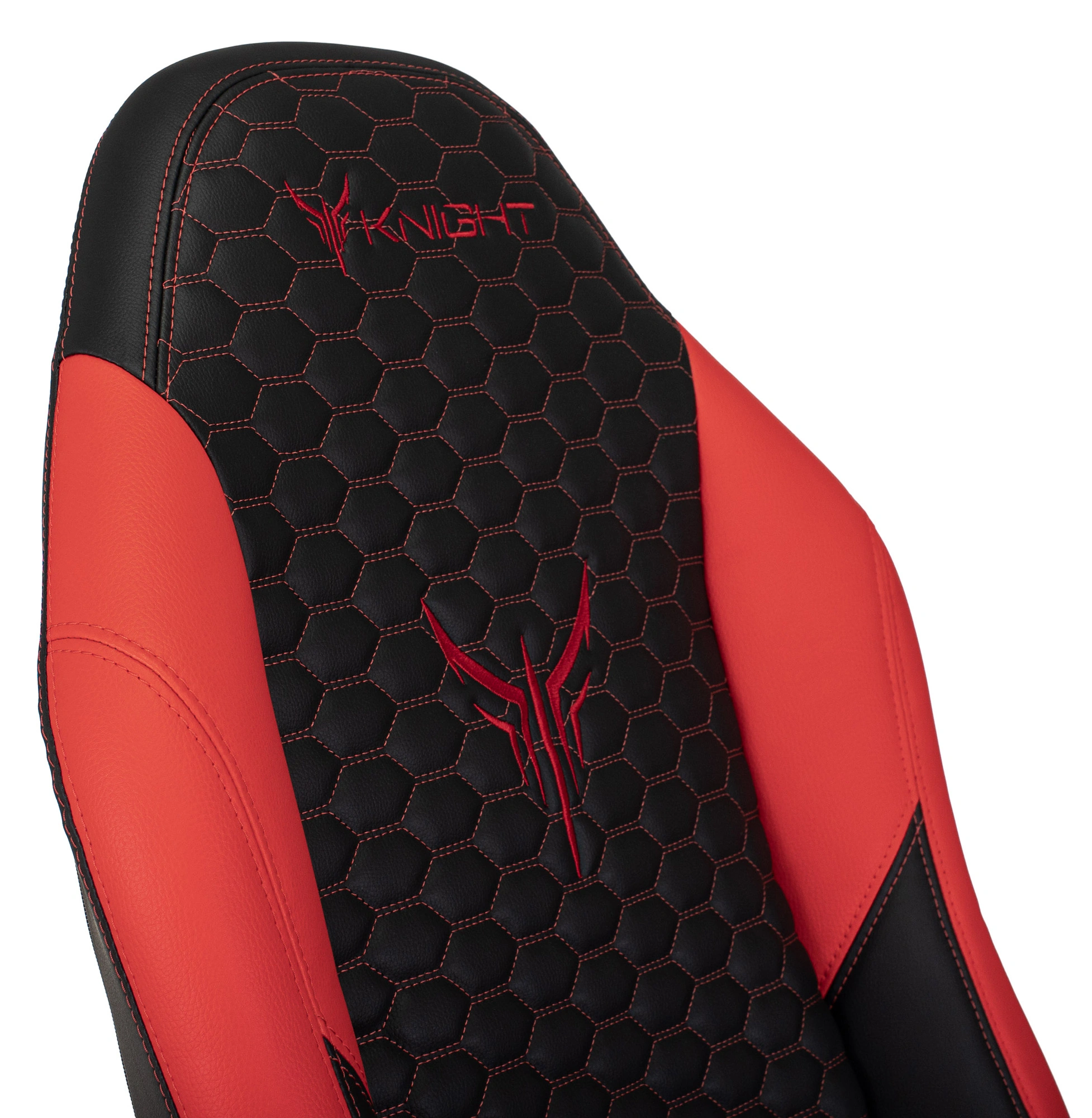 Кресло игровое Knight Neon, обивка: экокожа, цвет: черный/красный, рисунок соты (KNIGHT NEON RED) от магазина Buro.store