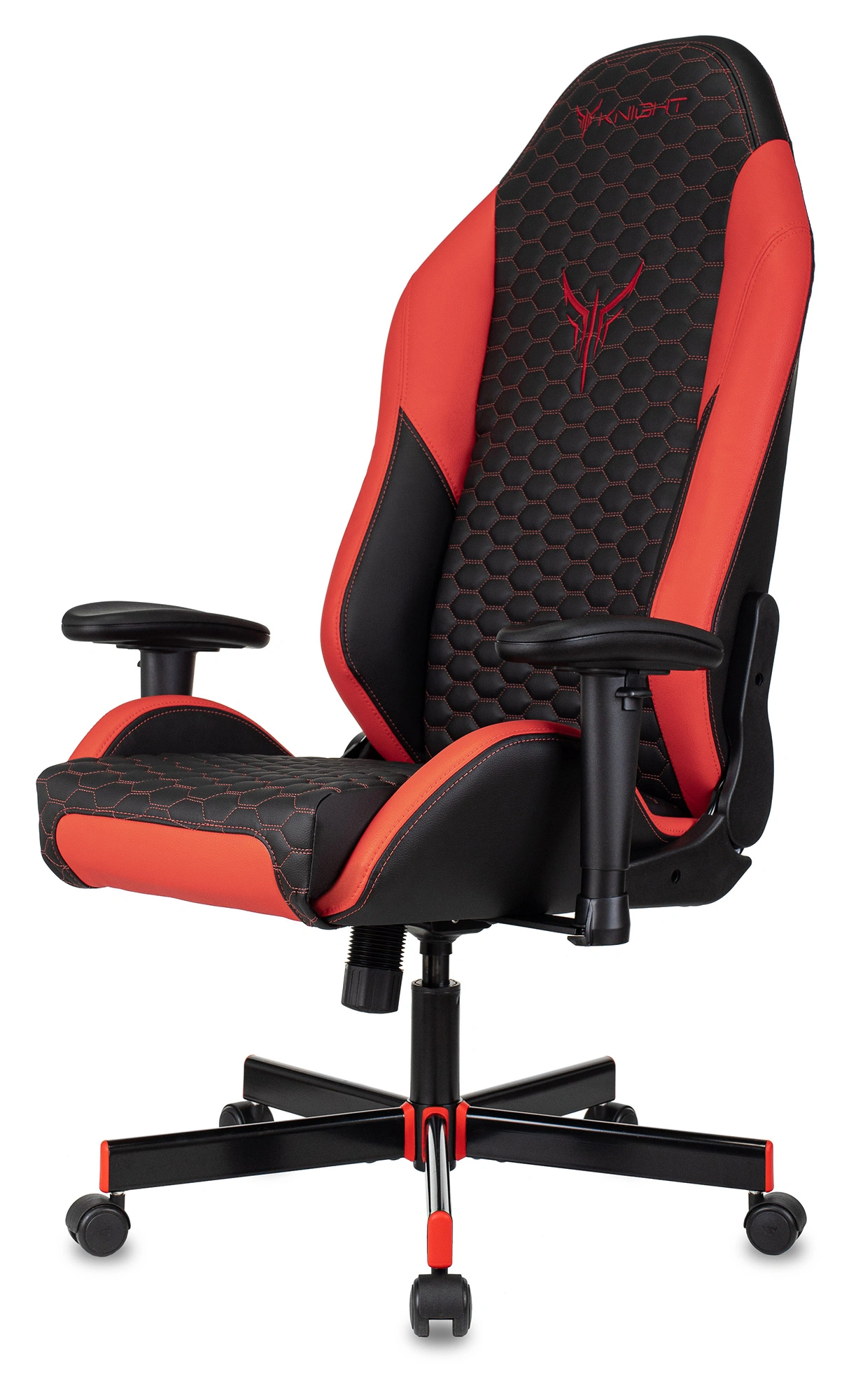 Кресло игровое Knight Neon, обивка: экокожа, цвет: черный/красный, рисунок соты (KNIGHT NEON RED) от магазина Buro.store