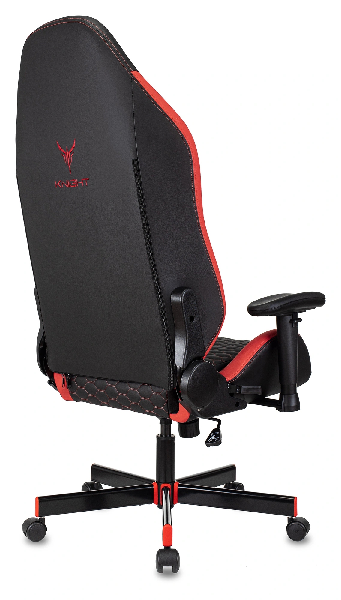 Кресло игровое Knight Neon, обивка: экокожа, цвет: черный/красный, рисунок соты (KNIGHT NEON RED) от магазина Buro.store