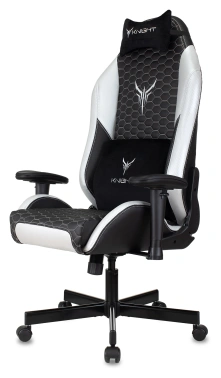 Кресло игровое Knight Neon, обивка: экокожа, цвет: черный/серебряный, рисунок соты (KNIGHT NEON SILVER)