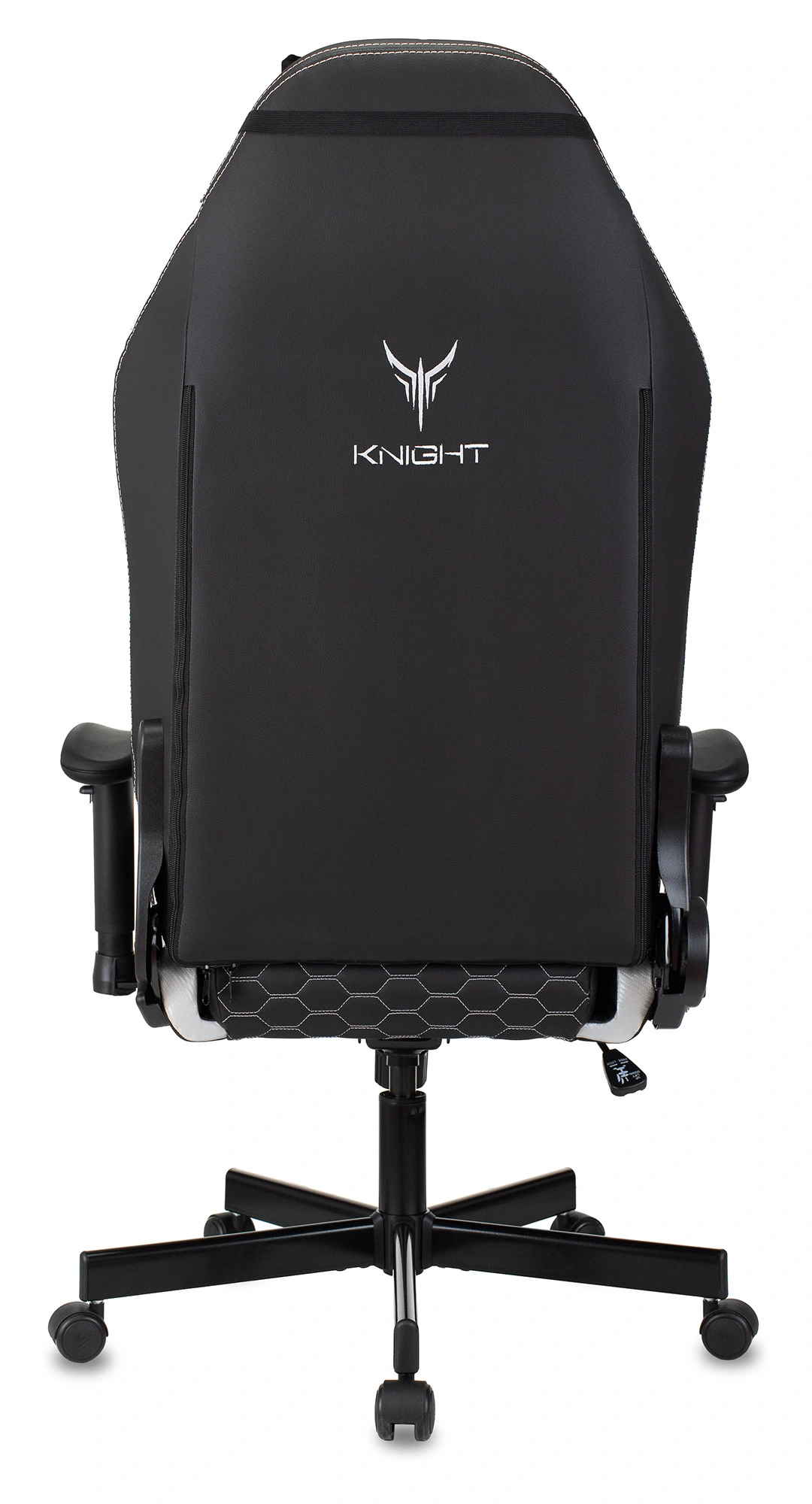 Кресло игровое Knight Neon, обивка: экокожа, цвет: черный/серебряный, рисунок соты (KNIGHT NEON SILVER) от магазина Buro.store