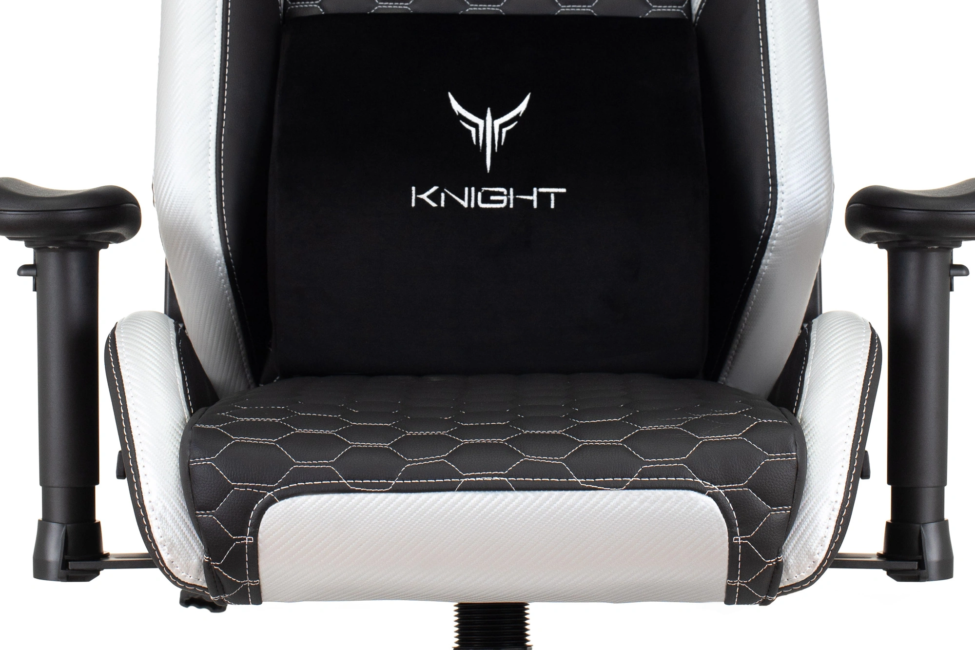 Кресло игровое Knight Neon, обивка: экокожа, цвет: черный/серебряный, рисунок соты (KNIGHT NEON SILVER) от магазина Buro.store