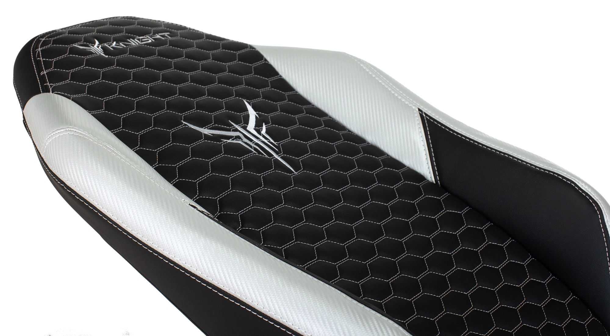 Кресло игровое Knight Neon, обивка: экокожа, цвет: черный/серебряный, рисунок соты (KNIGHT NEON SILVER) от магазина Buro.store