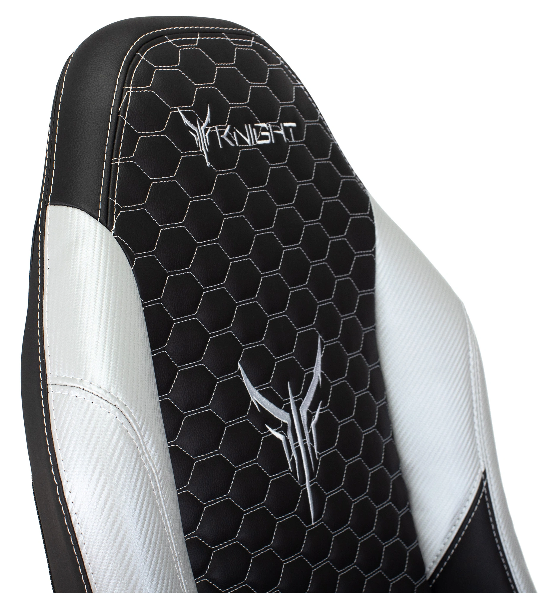 Кресло игровое Knight Neon, обивка: экокожа, цвет: черный/серебряный, рисунок соты (KNIGHT NEON SILVER) от магазина Buro.store