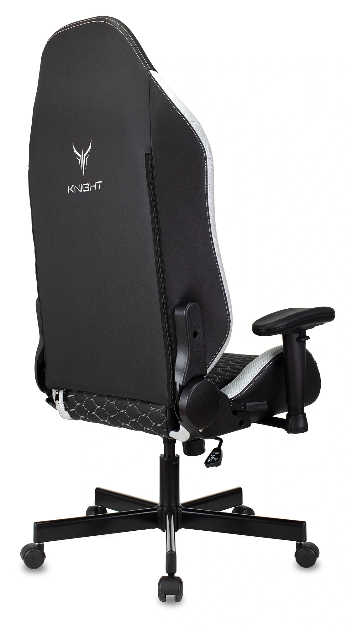 Кресло игровое Knight Neon, обивка: экокожа, цвет: черный/серебряный, рисунок соты (KNIGHT NEON SILVER) от магазина Buro.store