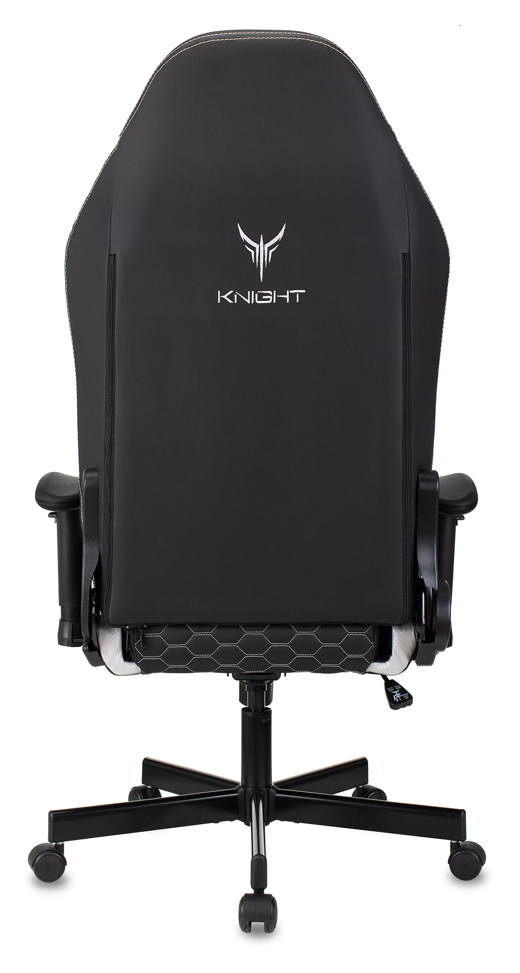 Кресло игровое Knight Neon, обивка: эко.кожа, цвет: черный/серебряный, рисунок соты (KNIGHT NEON SILVER) от магазина Buro.store