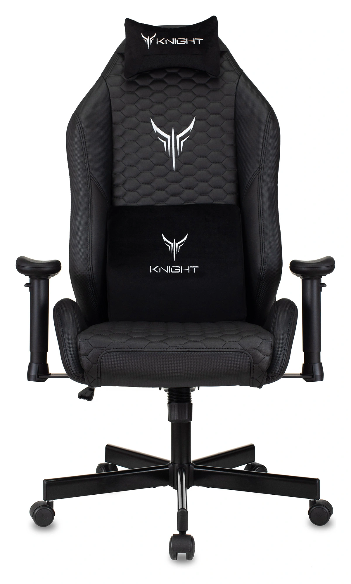 Кресло игровое Knight Neon, обивка: экокожа, цвет: черный, рисунок соты (KNIGHT NEON CARBON) от магазина Buro.store