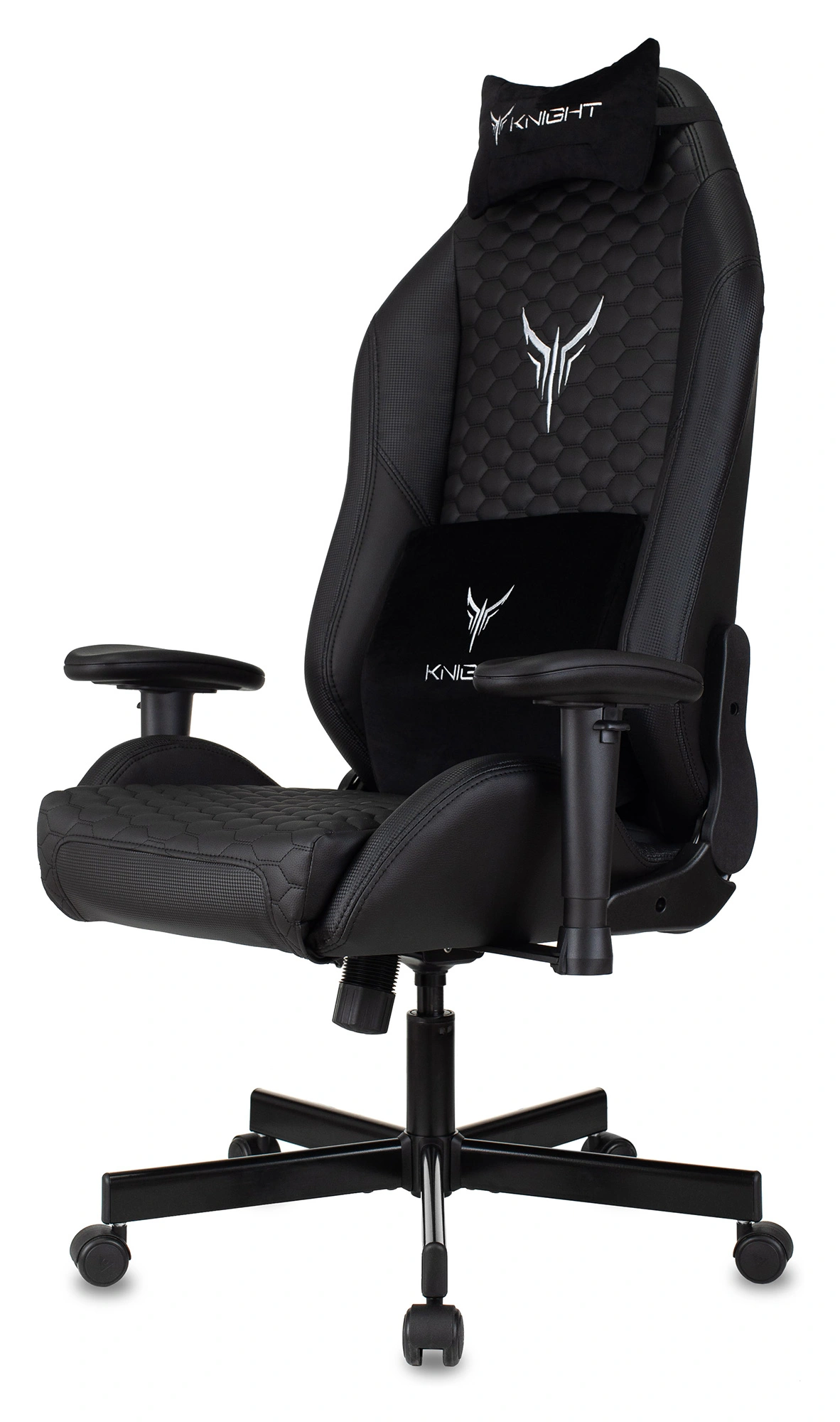 Кресло игровое Knight Neon, обивка: экокожа, цвет: черный, рисунок соты (KNIGHT NEON CARBON) от магазина Buro.store