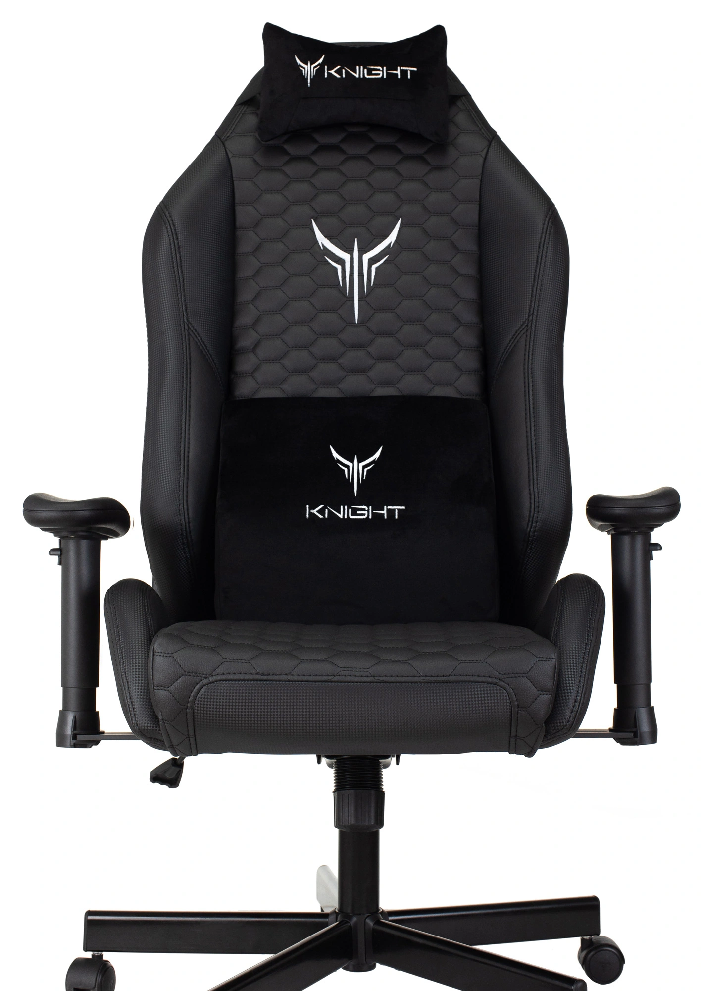 Кресло игровое Knight Neon, обивка: экокожа, цвет: черный, рисунок соты (KNIGHT NEON CARBON) от магазина Buro.store