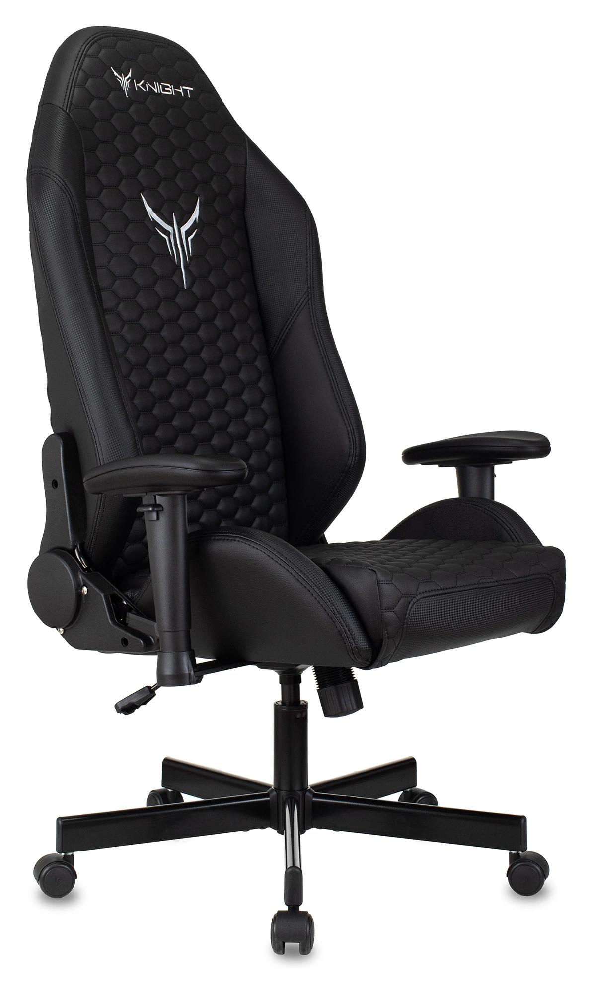 Кресло игровое Knight Neon, обивка: экокожа, цвет: черный, рисунок соты (KNIGHT NEON CARBON) от магазина Buro.store