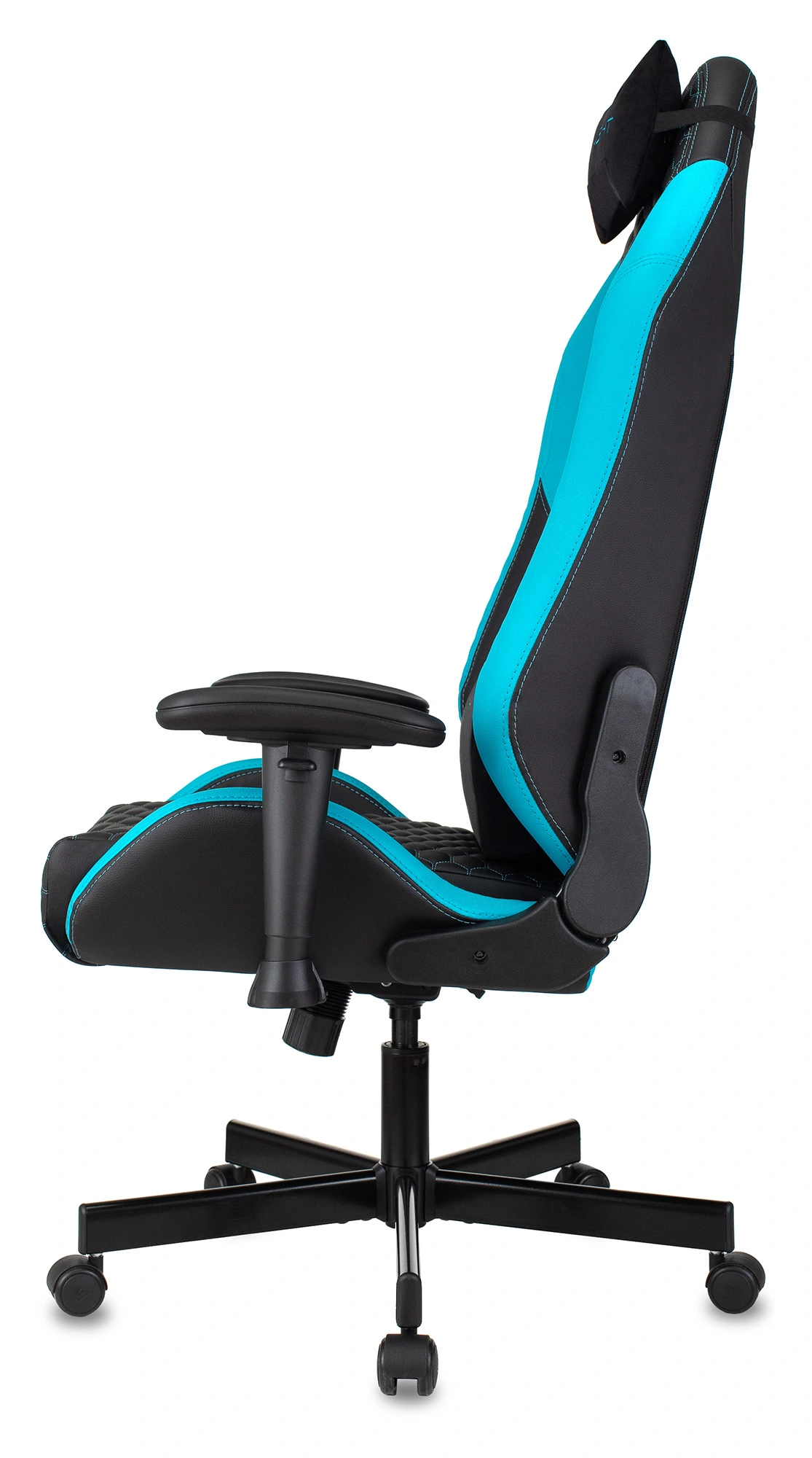 Кресло игровое Knight Neon, обивка: экокожа, цвет: черный/голубой, рисунок соты (KNIGHT NEON LBLUE) от магазина Buro.store