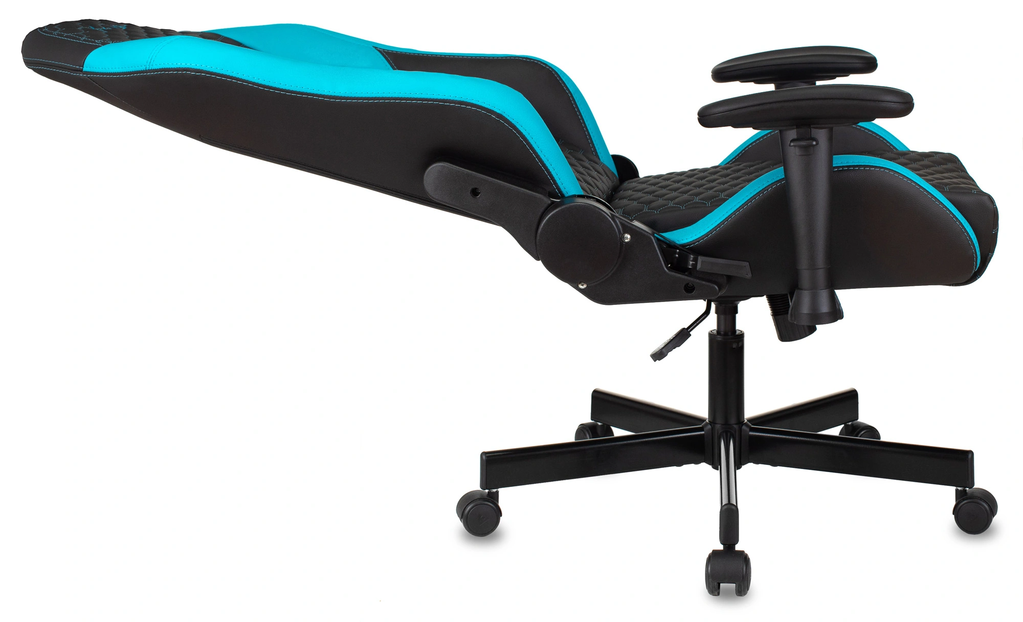 Кресло игровое Knight Neon, обивка: экокожа, цвет: черный/голубой, рисунок соты (KNIGHT NEON LBLUE) от магазина Buro.store