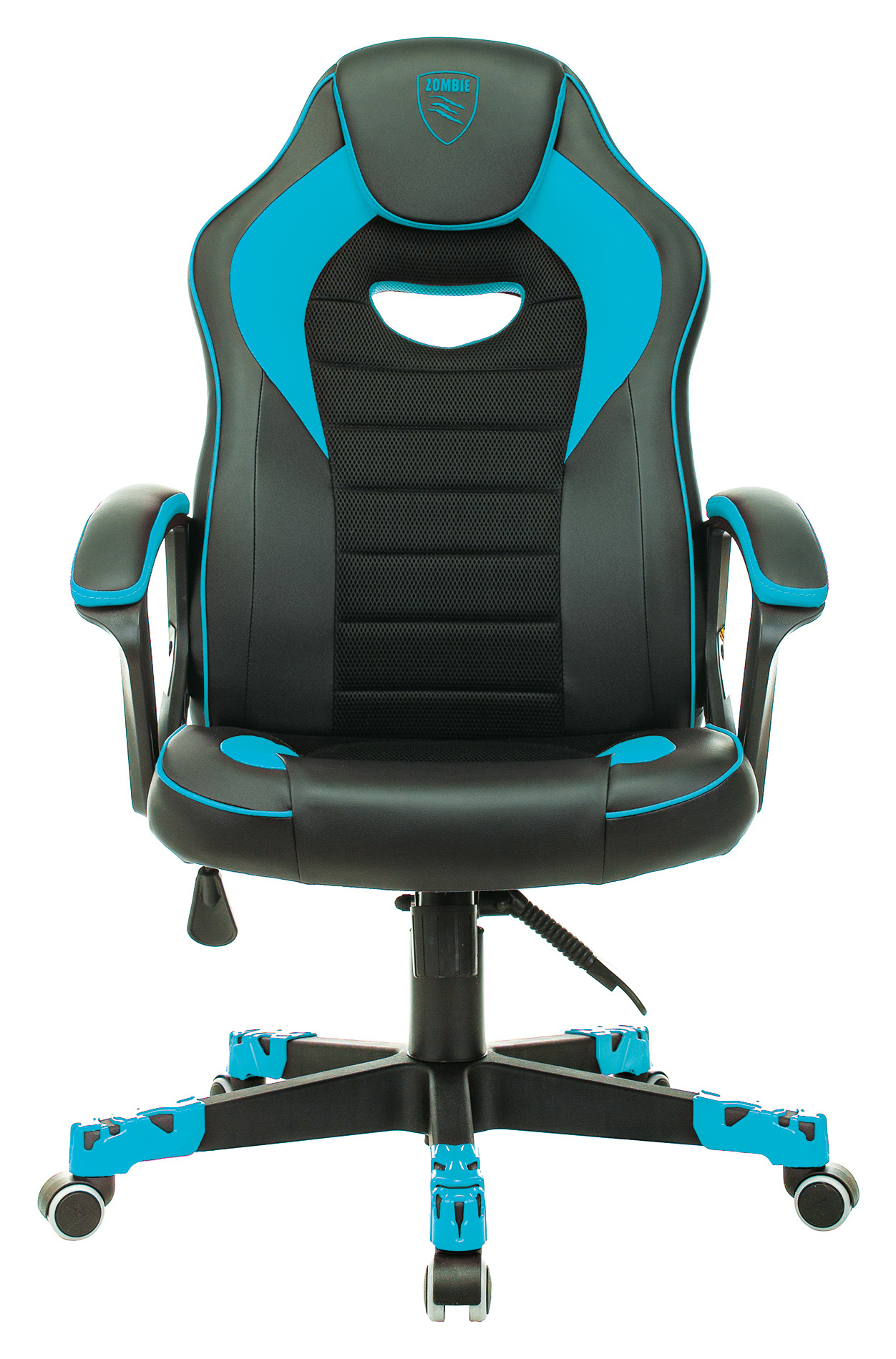 Кресло игровое Zombie GAME 16, обивка: эко.кожа/ткань, цвет: черный/голубой (ZOMBIE GAME 16 LBLUE) от магазина Buro.store