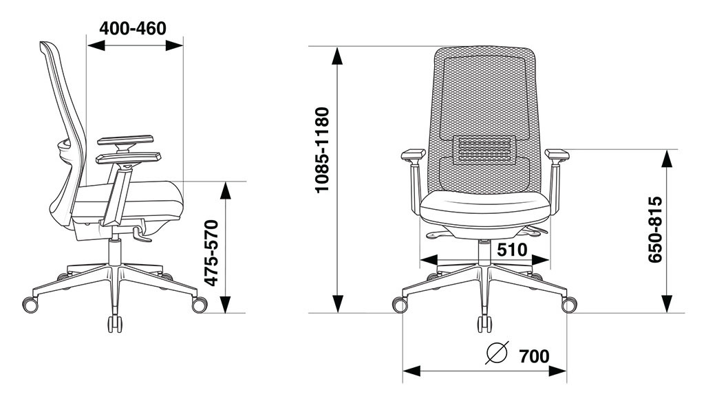 Кресло руководителя Бюрократ MC-915, обивка: сетка/ткань, цвет: черный 38-418 (MC-915/B/418B) от магазина Buro.store