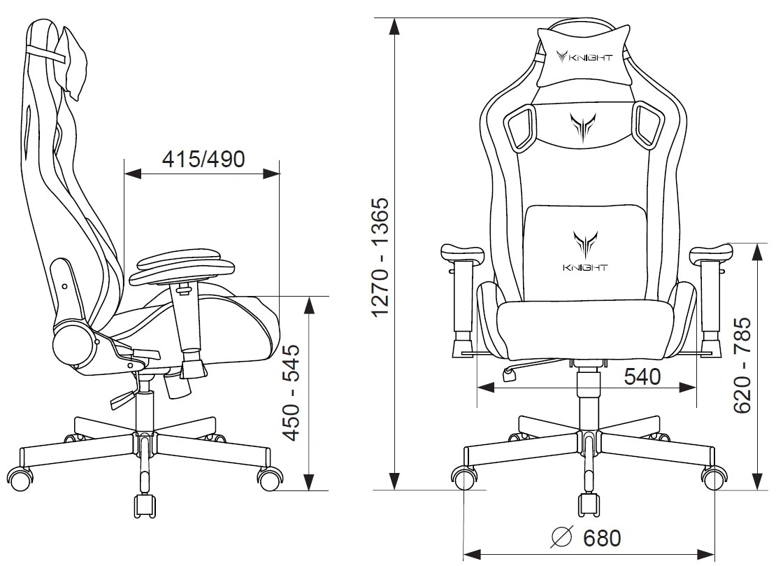 Кресло игровое Knight Outrider, обивка: ткань, цвет: черный (KNIGHT OUTRIDER LTD) от магазина Buro.store