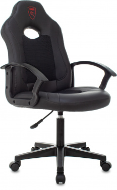 Кресло игровое Zombie 11LT, обивка: эко.кожа/ткань, цвет: черный (ZOMBIE 11LT BLACK)