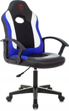 Кресло игровое Zombie 11LT, обивка: эко.кожа/ткань, цвет: черный/синий (ZOMBIE 11LT BLUE)