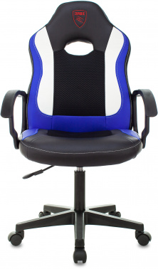 Кресло игровое Zombie 11LT, обивка: эко.кожа/ткань, цвет: черный/синий (ZOMBIE 11LT BLUE)