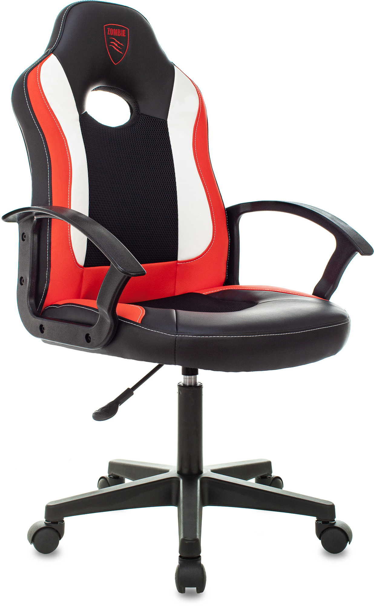 Кресло игровое Zombie 11LT, обивка: эко.кожа/ткань, цвет: черный/красный (ZOMBIE 11LT RED) от магазина Buro.store
