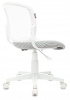 Кресло детское Бюрократ CH-W296NX, обивка: сетка/ткань, цвет: белый, рисунок гусин.лапка Morris-1 (CH-W296NX/GF-LT) от магазина Buro.store