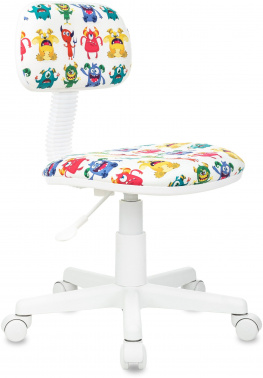 Кресло детское Бюрократ CH-W201NX, обивка: ткань, цвет: белый, рисунок монстры (CH-W201NX/MONSTER)