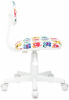Кресло детское Бюрократ CH-W201NX, обивка: ткань, цвет: белый, рисунок монстры (CH-W201NX/MONSTER)