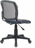 Кресло детское Бюрократ CH-296NX, обивка: сетка/ткань, цвет: черный/мультиколор, рисунок геометрия (CH-296NX/GEOMETRY)